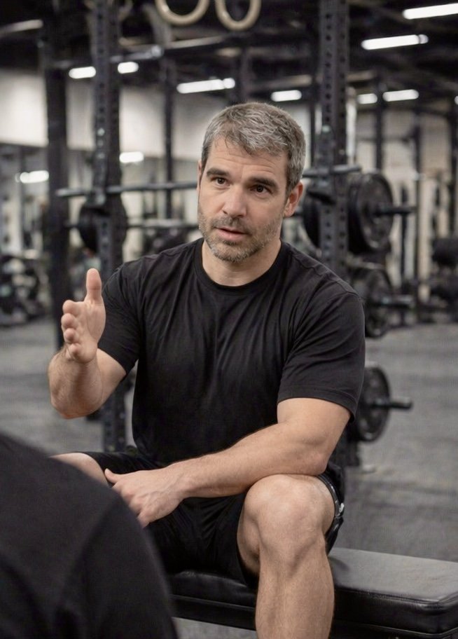 Fabien explique un exercice pendant une séance de coaching
